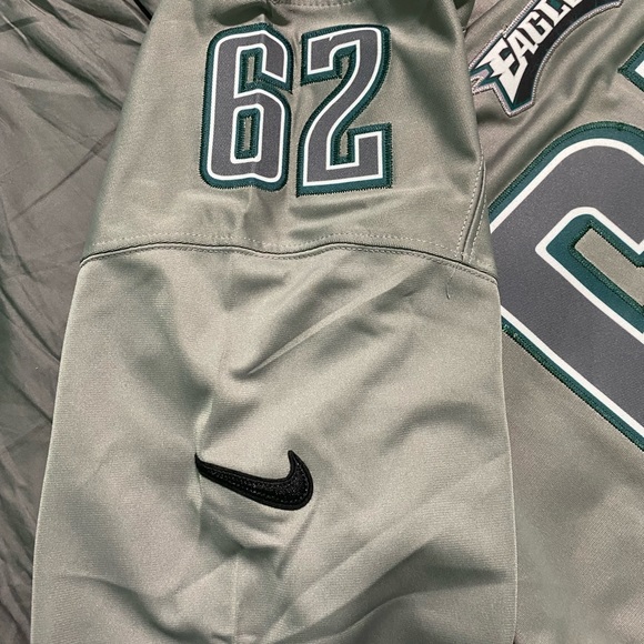 NFL Jersey Philadelphia Eagles Grey SuperBowl Patch Jason Kelce #62 Mens Medium - Picture 7 of 7